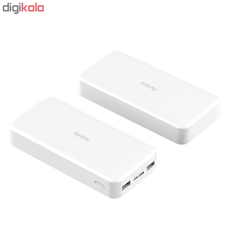 پاوربانک 18 وات شیائومی مدل Redmi ظرفیت 20000 میلی آمپرساعت به همراه کابل تبدیل microUSB