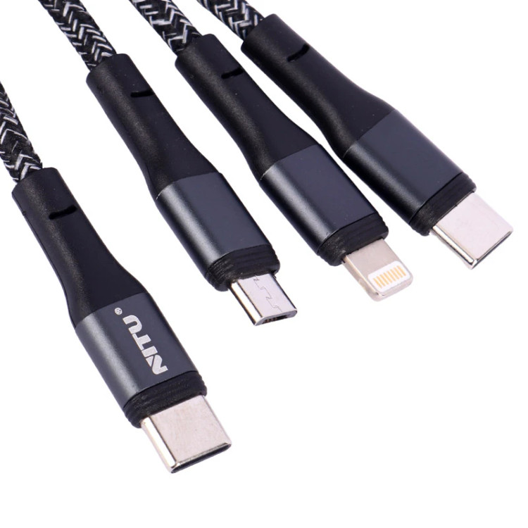 کابل تبدیل USB به USB-C / microUSB / لایتنینگ نیتو مدل NC501 طول 1.20 متر