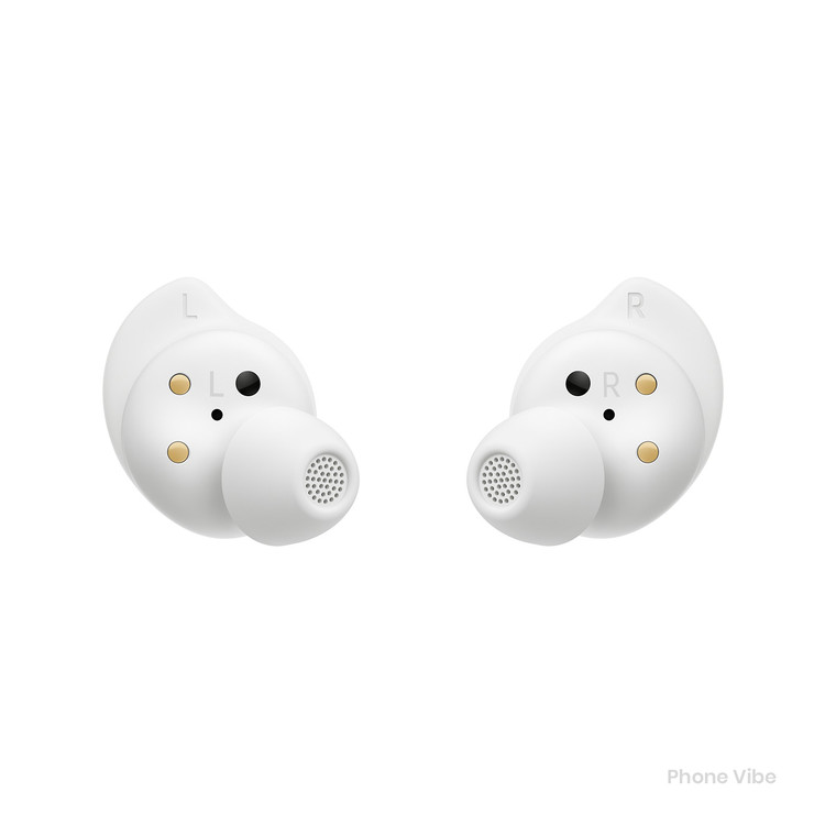 نمای زاویه دار هندزفری سامسونگ Galaxy Buds FE رنگ سفید