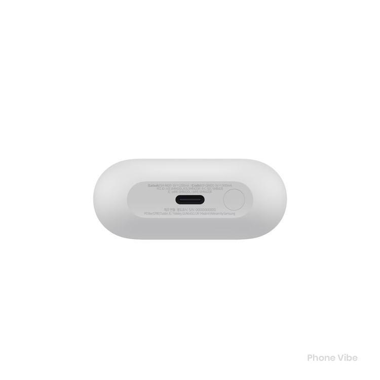 درگاه USB Type-C کیس شارژ هندزفری بی سیم سامسونگ Galaxy Buds3 FE سفید