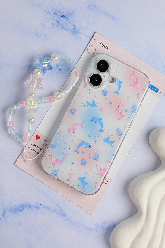 قاب Pastel Star Dolphin با آویز کد M 2215